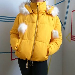 Urban Planet Short Yellow Puffer Jacket